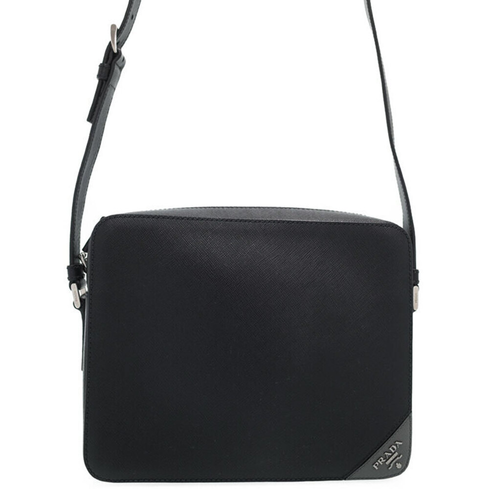Prada Saffiano leather shoulder bag crossbody Black